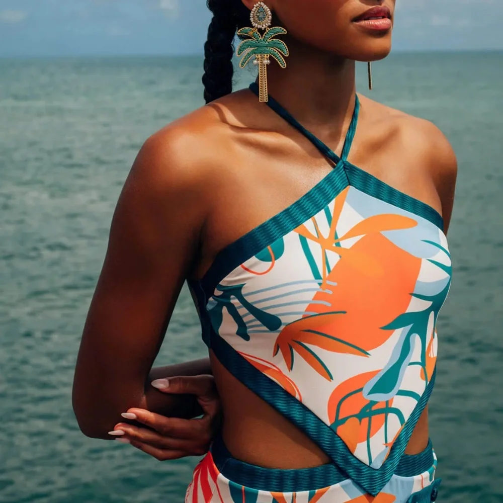 PatBO RIO Cut-Out Swimsuit, Orange, Sz S, NWT - Picture 2 of 5